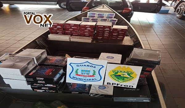 Guaíra – BPFron e Guarda Municipal apreendem carro e embarcação com contrabando